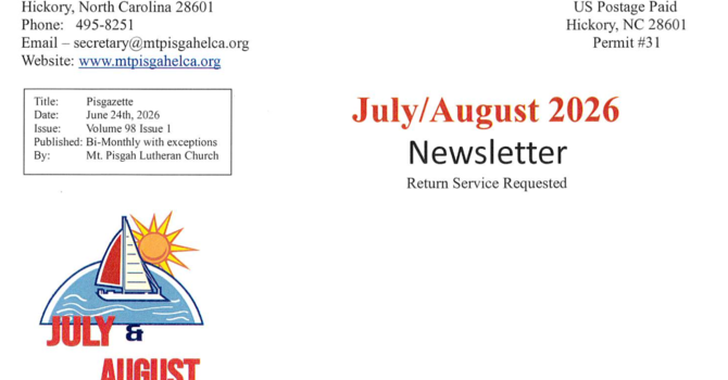 July/August Newsletter image