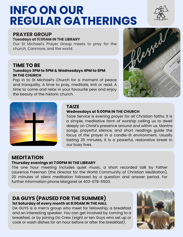 Information on Our Weekly Gatherings