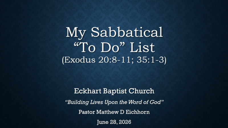 My Sabbatical To-Do List