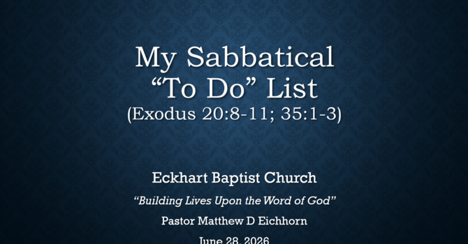 My Sabbatical To-Do List