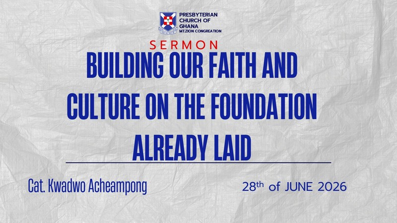 Building Our Faith And Culture On The Foundation Already Laid