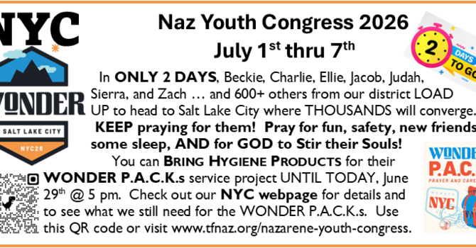 Nazarene Youth Congress - ONLY 2 DAYS AWAY! image
