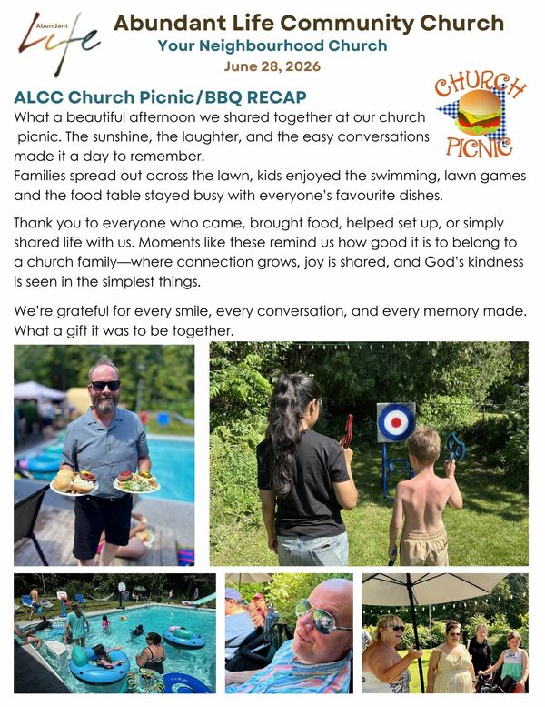 The Events & Happenings of the Abundant Life