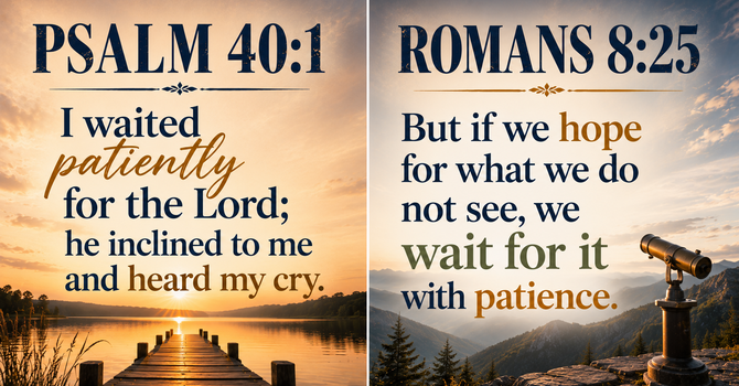 Psalm 40:1 & Romans 8:25 image