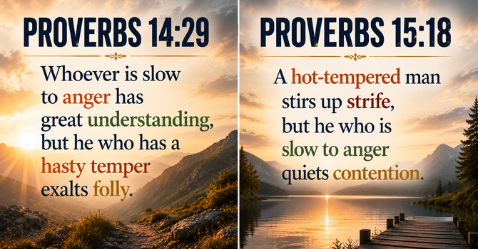 Proverbs 14:29  & Proverbs 15:18  image