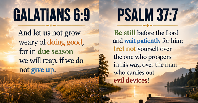 Galatians 6:9 & Psalm 37:7 image