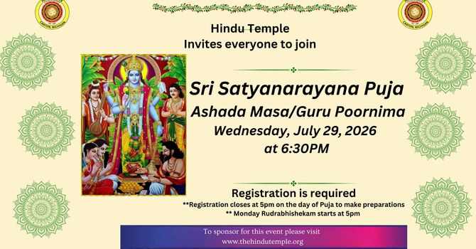 Ashada Masa/Guru Poornima Satyanarayana Puja