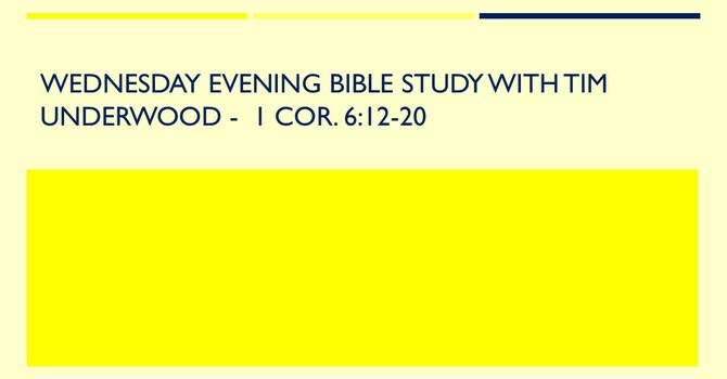 Wednesday Evening Bible Study 