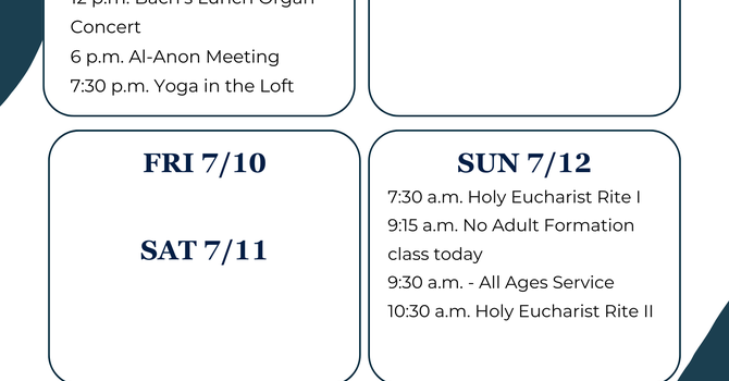 This Week at a Glance
