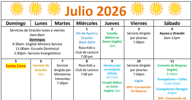 Calendarios de Julio y Agosto 2026 image