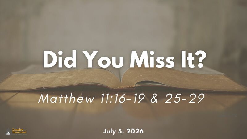 Did You Miss It?