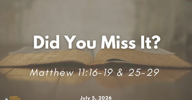 Did You Miss It?