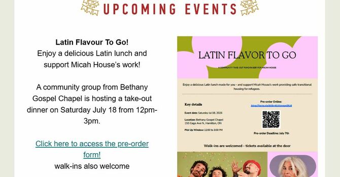 Latin Lunch to support Micah House’s work! image