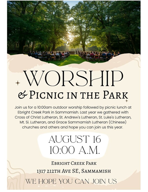 Worship (and picnic)  in the Park