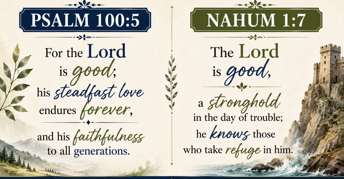 Psalm 100:5 &  Nahum 1:7 image
