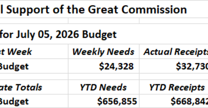 Our Financial Support of the Great Commission image