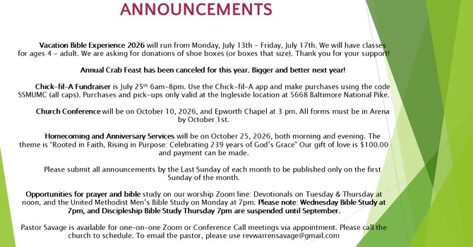Weekly Announcements image