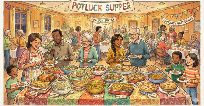 Potluck Supper with Pastor Cindie and her family