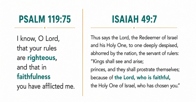 Psalm 119:75 & Isaiah 49:7  image