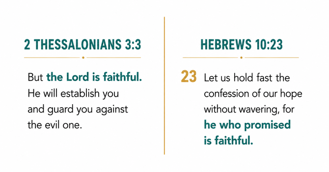 2 Thessalonians 3:3  &  Hebrews 10:23 image