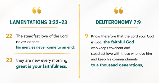 Lamentations 3:22–23 & Deuteronomy 7:9  image