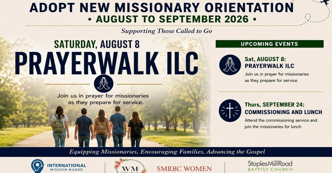 Prayerwalk ILC and distribute Welcome Bags