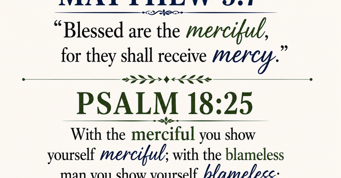 Matthew 5:7  & Psalm 18:25  image