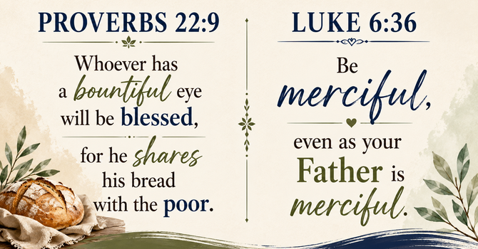 Proverbs 22:9 &  Luke 6:36 