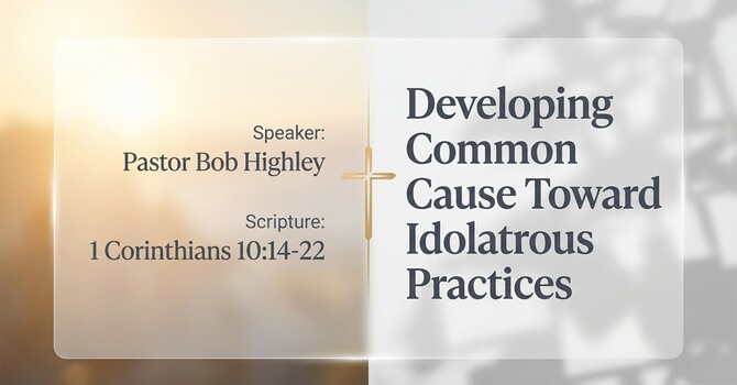 Developing Common Cause in Fleeing Idolatrous Practices