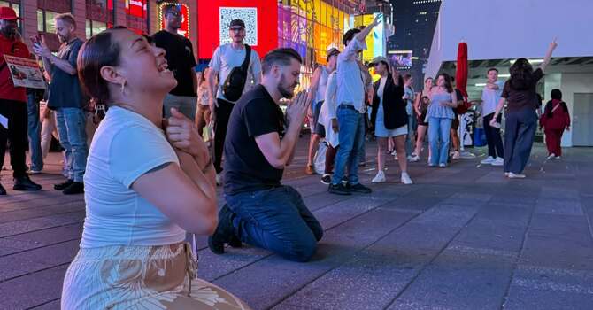Revival in Times Square: Souls Saved and Baptized in the Heart of NYC image