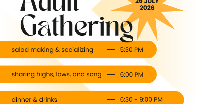 Young Adult Gathering - Relax, Reconnect, and Refresh this Sunday