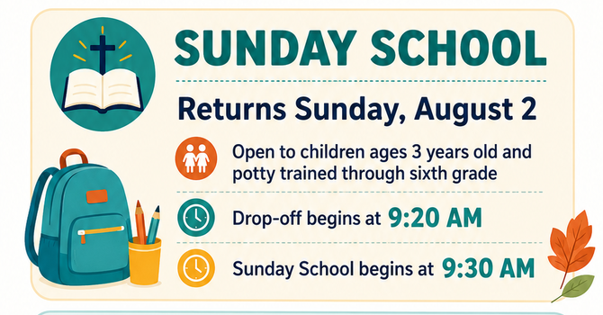 Fall Children’s Ministries Begin in August image