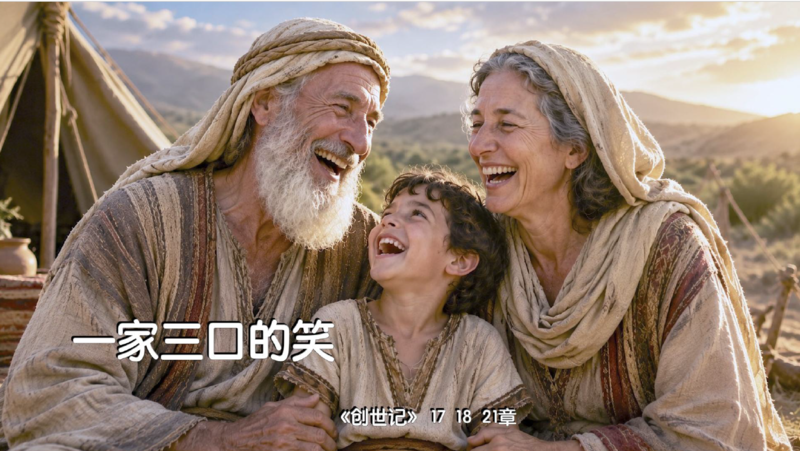 一家三口的笑