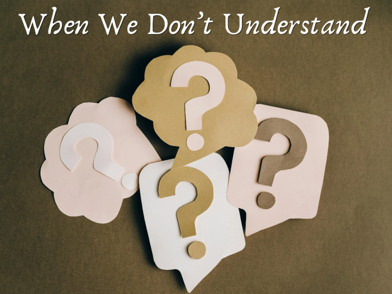 When We Don't Understand