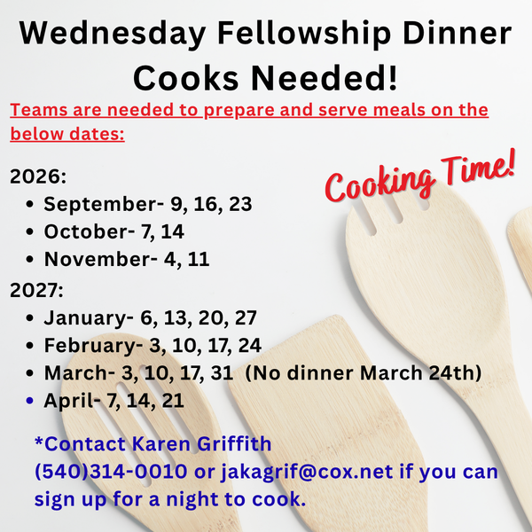 Wednesday Fellowship Dinner 