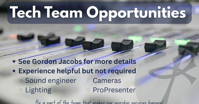 Help needed on the Tech Team!