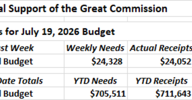 Our Financial Support of the Great Commission image