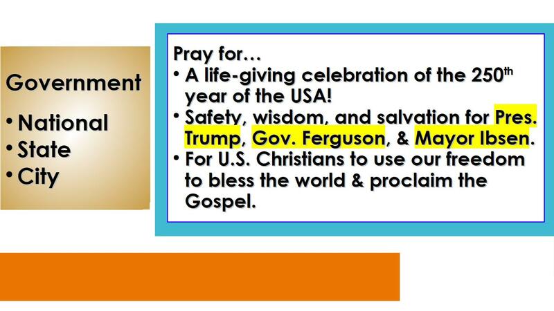 July Sunday Prayer Service