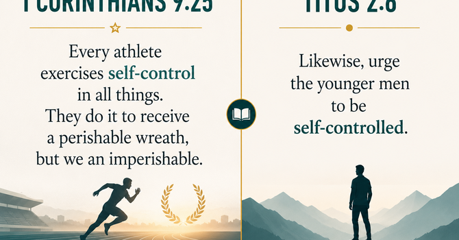 1 Corinthians 9:25 & Titus 2:6 image