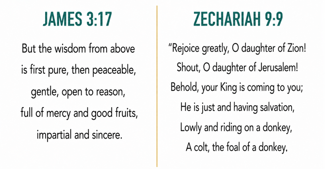 James 3:17 & Zechariah 9:9  image