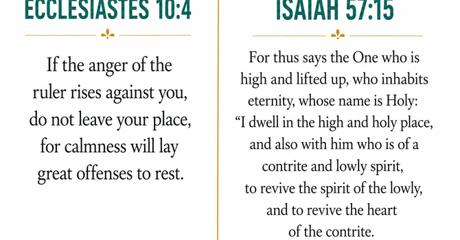 Ecclesiastes 10:4  & Isaiah 57:15 image