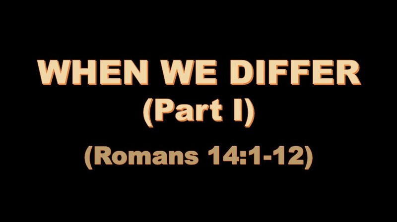WHEN WE DIFFER
