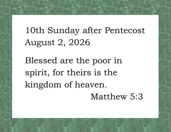 10th Sunday after Pentecost
