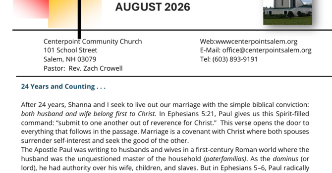 August 2026 Newsletter image