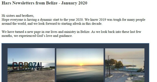 Belize Ministry Update - Jan 2020