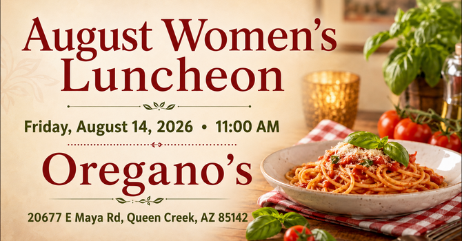Monthly Women’s Luncheon - August image
