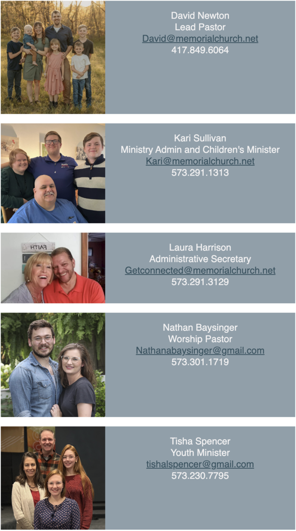 Memorial Staff