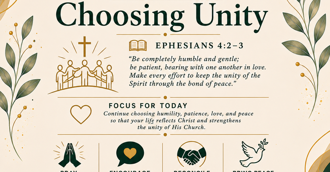 SUNDAY REFLECTION — Choosing Unity image