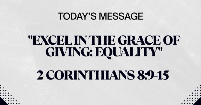 EXCEL IN THE GRACE OF GIVING: EQUALITY