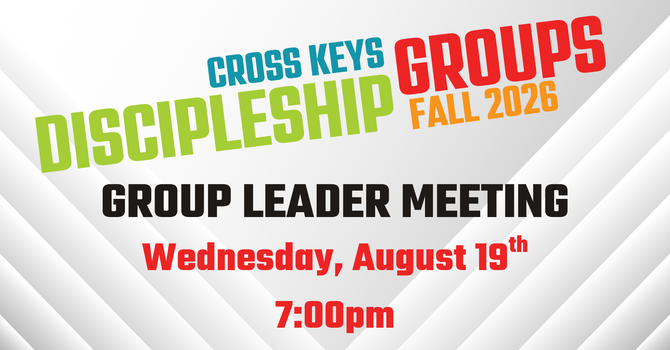 Discipleship Group Leader Meeting